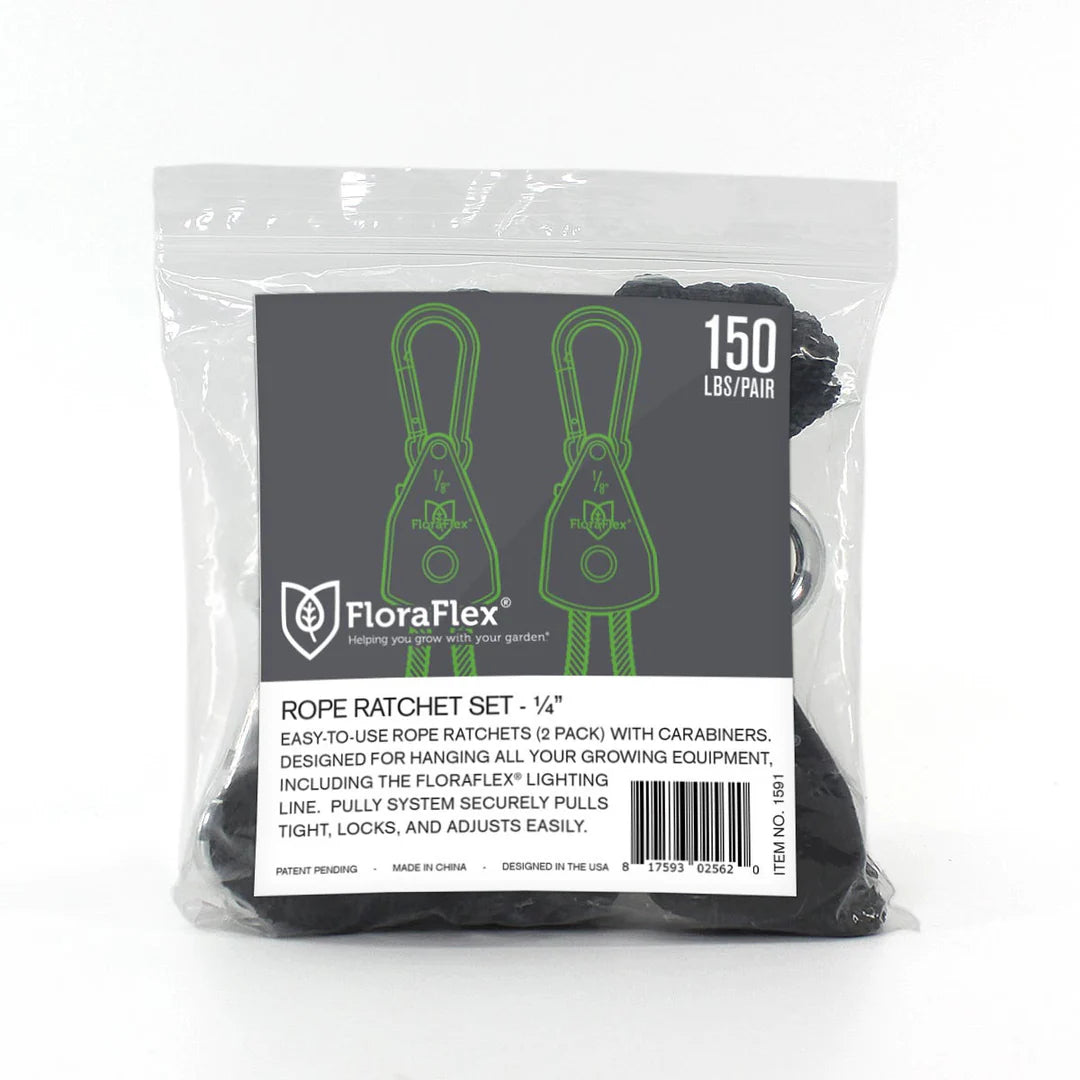 FloraFlex Adjustable Rope Ratchet Pulley System - 2 Pack