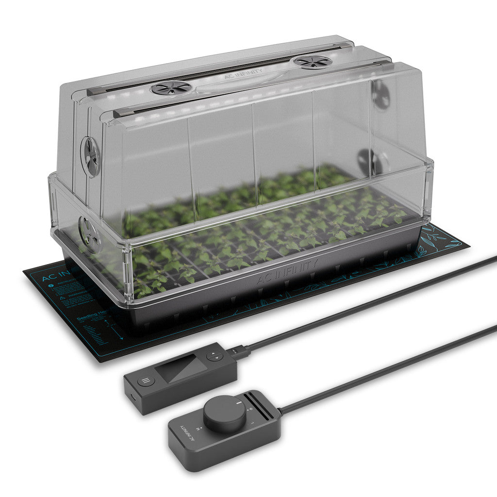 AC Infinity 6" x 12" Humidity Dome Germination Kit w/ Seedling Mat & LED Bars