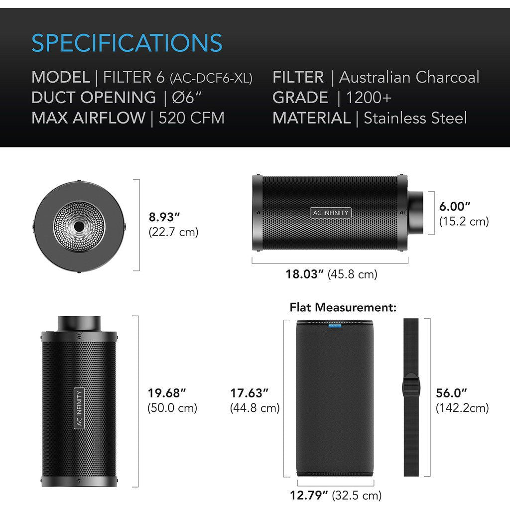 AC Infinity AC Infinity 6" XL Duct Carbon Filter