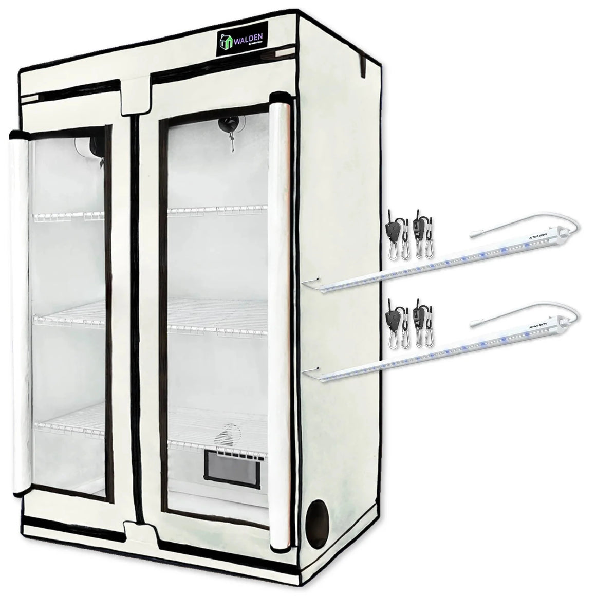 Active Grow 3-Tier Walden White LED Mushroom Grow Tent Kit Hangers