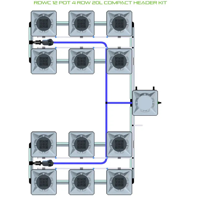 Alien Hydroponics RDWC - 12 Pot 4 Row