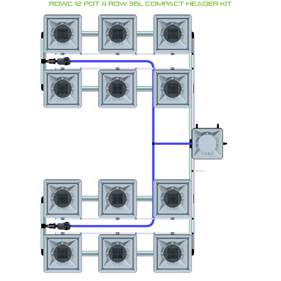 Alien Hydroponics RDWC - 12 Pot 4 Row