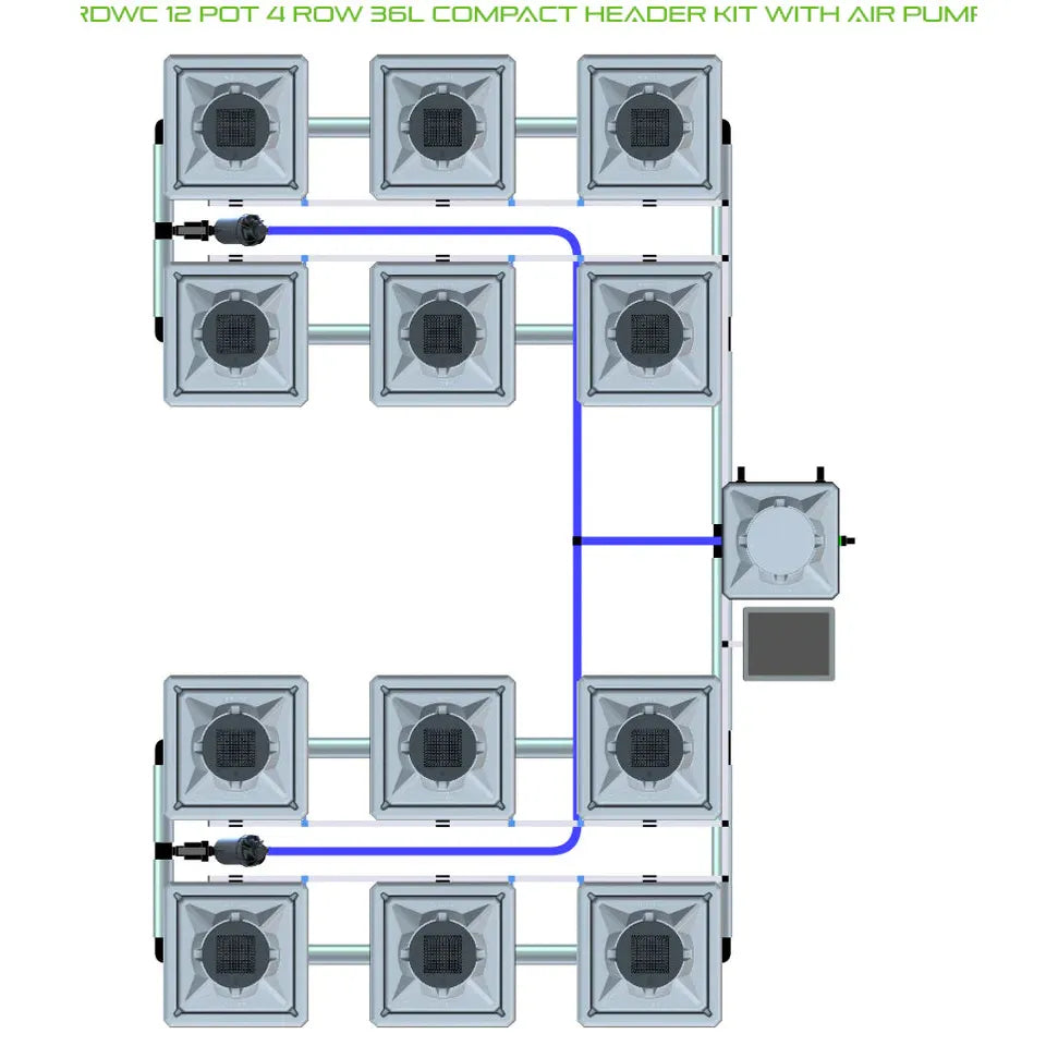 Alien Hydroponics RDWC - 12 Pot 4 Row