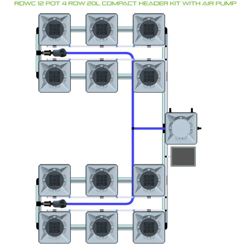 Alien Hydroponics RDWC - 12 Pot 4 Row