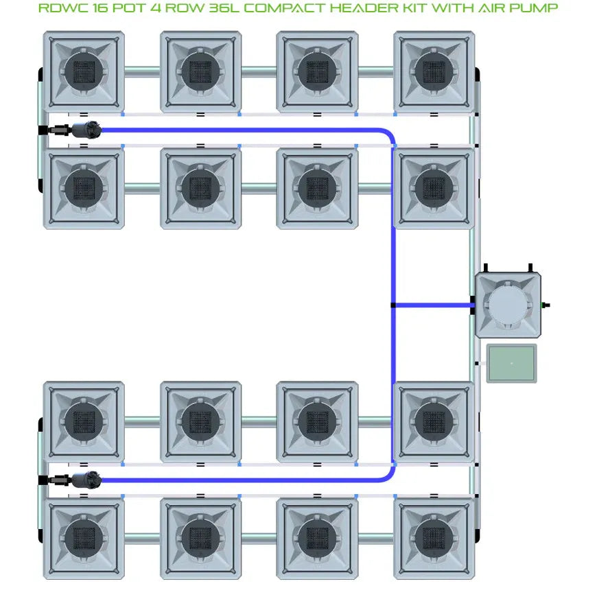 Alien Hydroponics RDWC - 16 Pot 4 Row