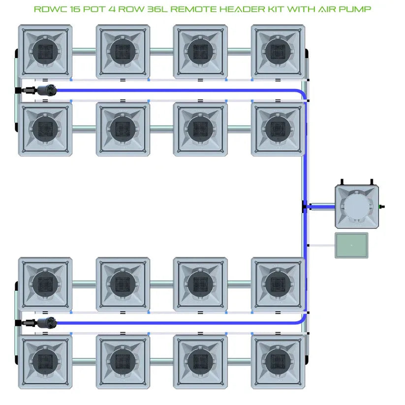 Alien Hydroponics RDWC - 16 Pot 4 Row