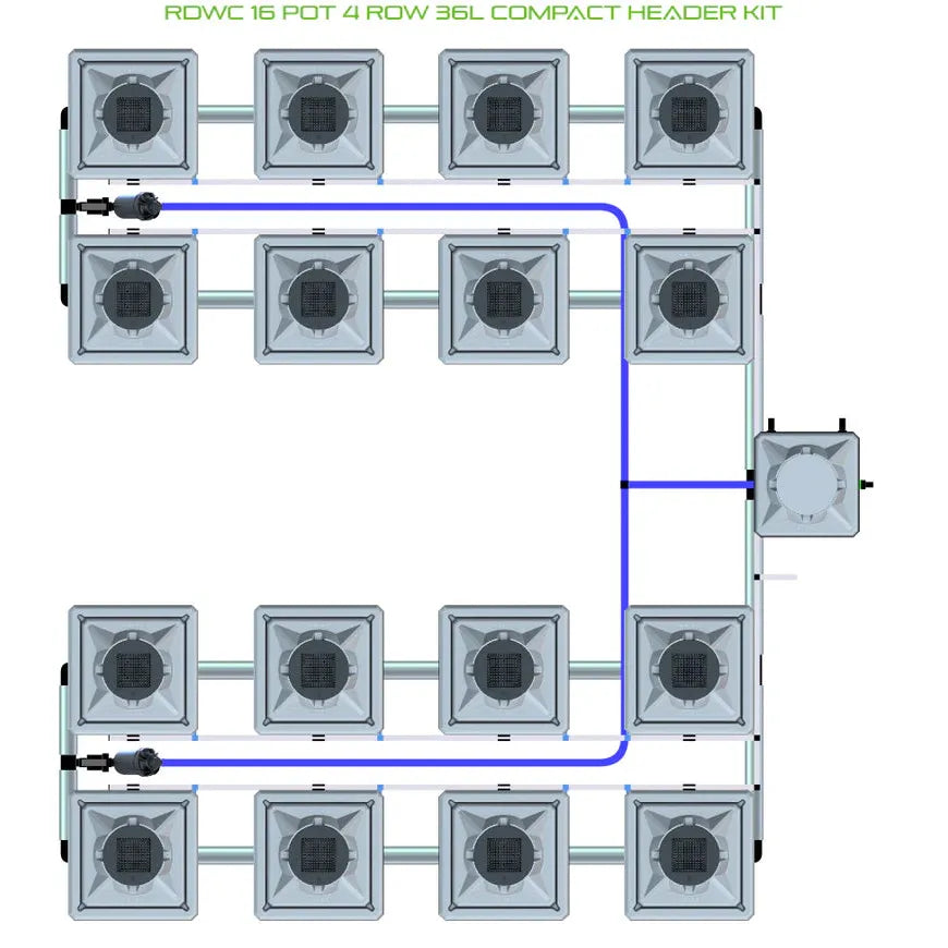 Alien Hydroponics RDWC - 16 Pot 4 Row