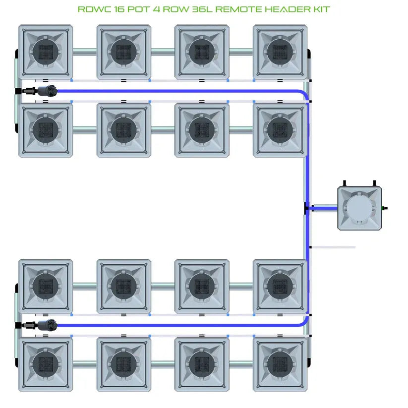 Alien Hydroponics RDWC - 16 Pot 4 Row