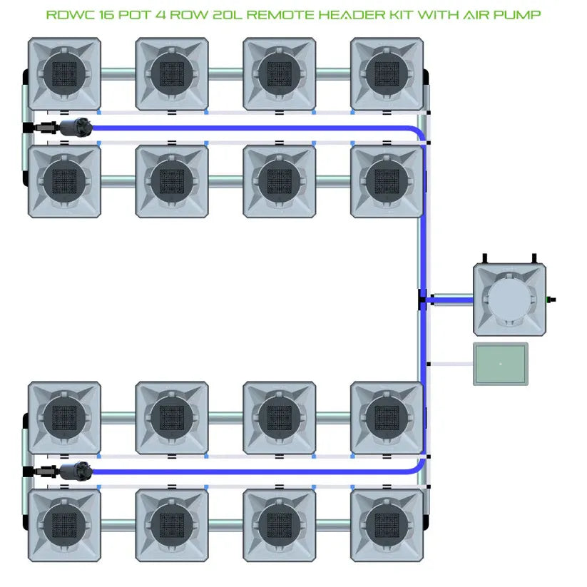 Alien Hydroponics RDWC - 16 Pot 4 Row