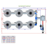 Alien Hydroponics V-System DWC - 6 Pot 2 Row