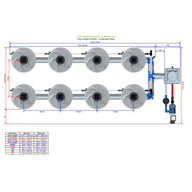 Alien Hydroponics V-System DWC - 8 Pot 2 Row