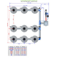 Alien Hydroponics V-System DWC - 9 Pot 3 Row