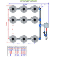 Alien Hydroponics V-System DWC - 9 Pot 3 Row