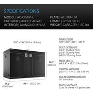 Happy Hydro AC Infinity 5' x 10' Grow Tent & Ventilation Kit