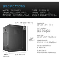Happy Hydro AC Infinity 5x5 Grow Tent & Ventilation Kit