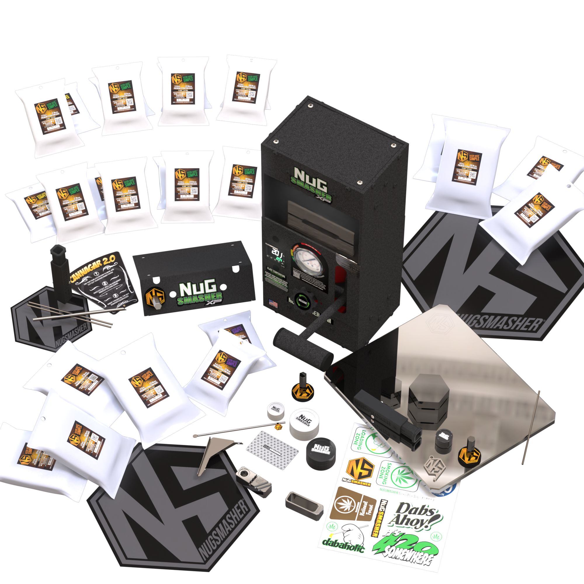 NugSmasher XP 12 Ton Rosin Press Essentials Bundle