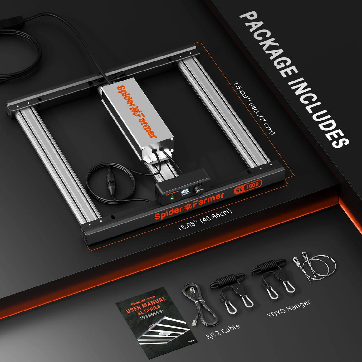 Spider Farmer SE1500 Smart LED Grow Light | Bluetooth & WiFi Control