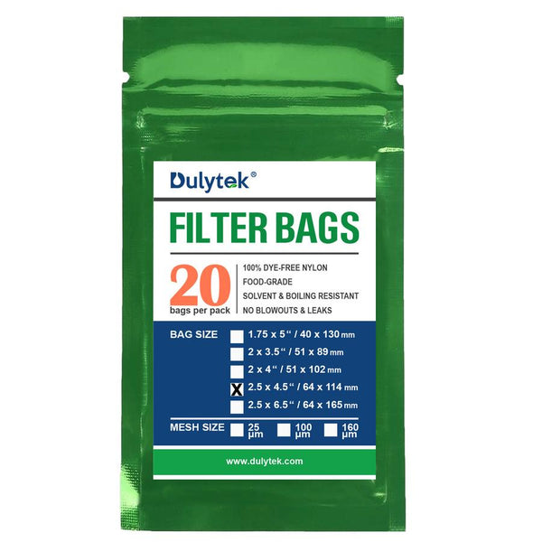 Dulytek 25 Micron 2.5 X 4.5 Rosin Press Nylon Filter Bags
