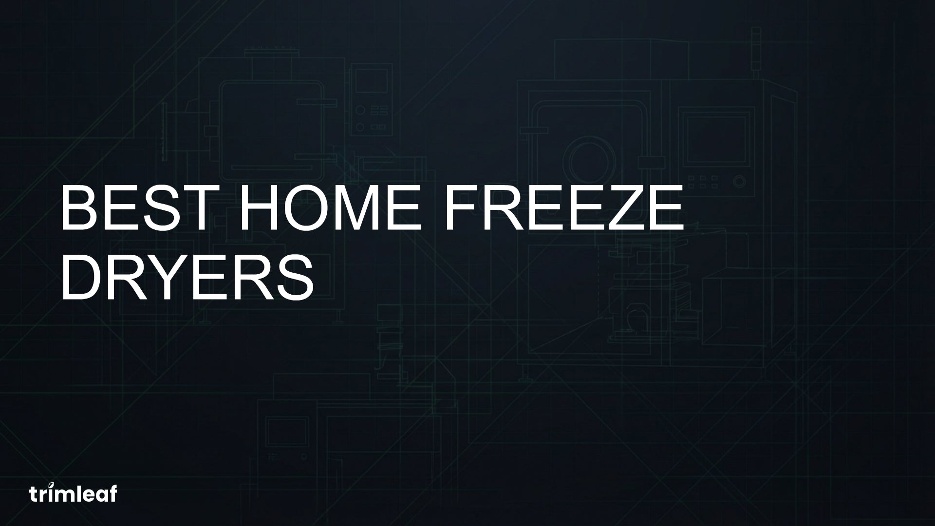 Cover image for "Best Home Freeze Dryers" — bold white text on dark background with Trimleaf logo.