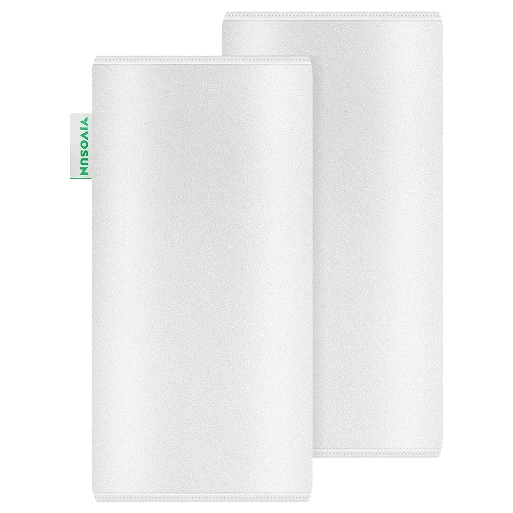 Two white VIVOSUN 6-inch pre-filters, textured fabric with stitched edges, in a 2-pack.