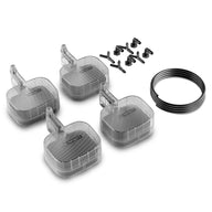 AC Infinity auto-fill valves and tubing kit, a set of four clear square modules with tubing connectors.