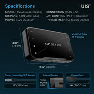 AC Infinity Cloudcom 6 Environmental Controller: Vivid display, multiple sensors, Wi-Fi/Bluetooth/Thread Mesh.