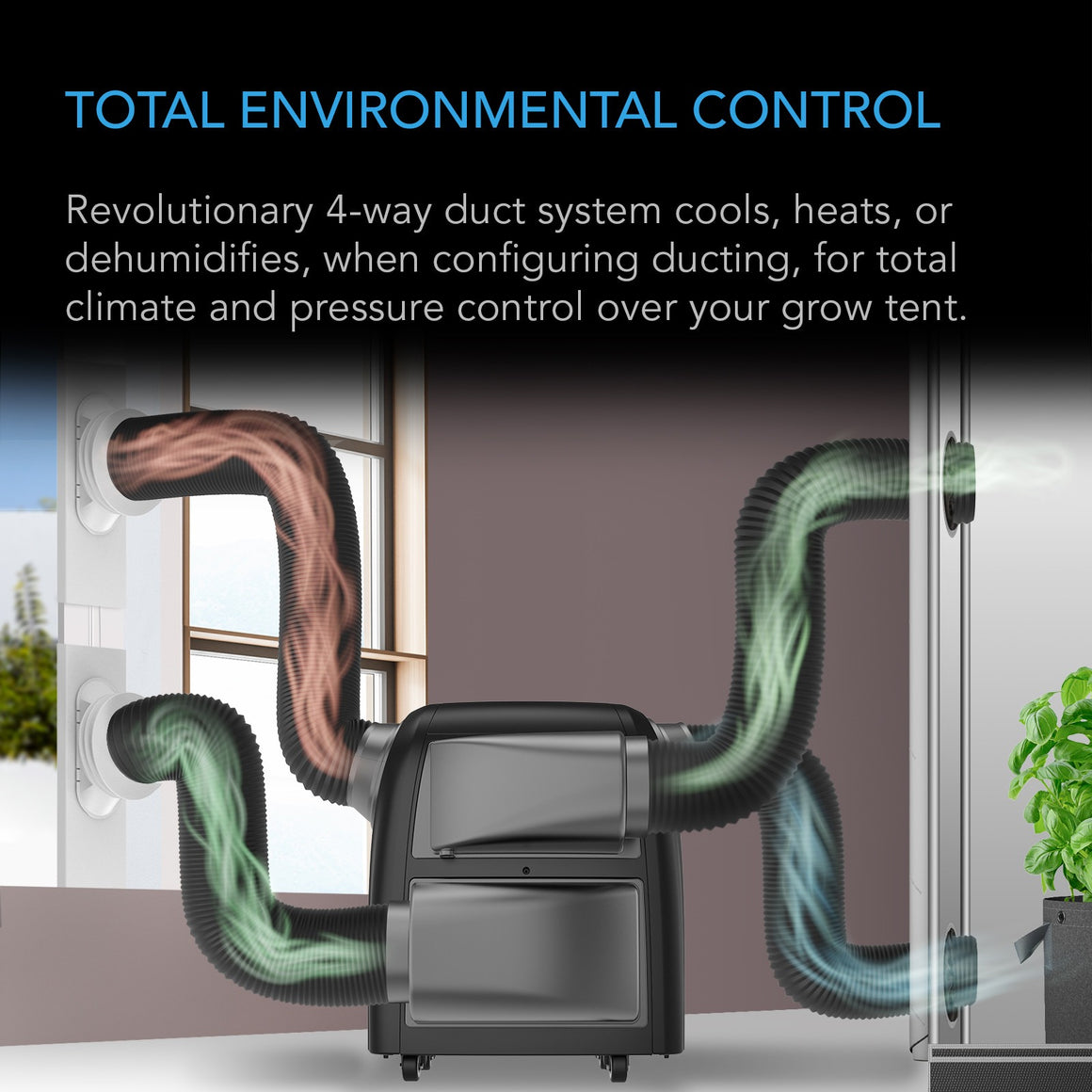 AC Infinity Terraform 7 Air Conditioner with 4-way ducting. Cools, heats, dehumidifies grow tents.