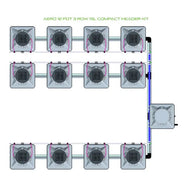 Alien Hydroponics AERO System- 12 Pot 3 Row 15L Compact Header Kit