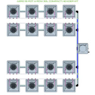 Alien Hydroponics AERO System- 16 Pot 4 Row 30L Compact Header Kit