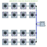 Alien Hydroponics AERO System- 16 Pot 4 Row 30L Remote Header Kit