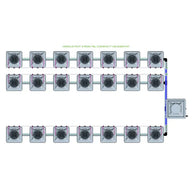 Alien Hydroponics AERO System- 21 Pot 3 Row 30L Compact Header Kit