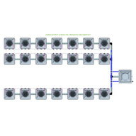 Alien Hydroponics AERO System- 21 Pot 3 Row 15L Remote Header Kit