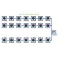 Alien Hydroponics AERO System- 21 Pot 3 Row 30L Compact Header Kit