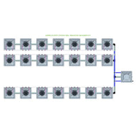 Alien Hydroponics AERO System- 21 Pot 3 Row 30L Remote Header Kit