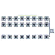 Alien Hydroponics AERO System- 24 Pot 3 Row 30L Compact Header Kit