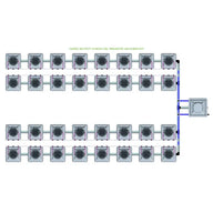 Alien Hydroponics AERO System- 32 Pot 4 Row 15L Remote Header Kit