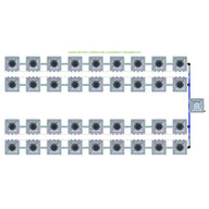Alien Hydroponics AERO System- 36 Pot 4 Row 30L Compact Header Kit