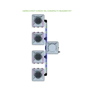 Alien Hydroponics AERO System- 4 Pot 4 Row 15L Compact Header Kit