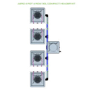 Alien Hydroponics AERO System- 4 Pot 4 Row 30L Compact Header Kit