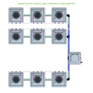 Alien Hydroponics AERO System- 9 Pot 3 Row 30L Compact Header Kit