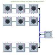 Alien Hydroponics AERO System- 9 Pot 3 Row 30L Remote Header Kit