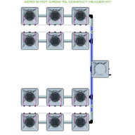 Alien Hydroponics AERO System- 12 Pot 4 Row 15L Compact Header Kit