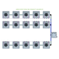 Alien Hydroponics AERO System- 15 Pot 3 Row 30L Compact Header Kit