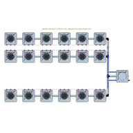 Alien Hydroponics AERO System- 18 Pot 3 Row 15L Remote Header Kit