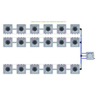 Alien Hydroponics AERO System- 18 Pot 3 Row 30L Remote Header Kit