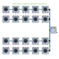 Alien Hydroponics AERO System- 20 Pot 4 Row 15L Compact Header Kit