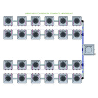 Alien Hydroponics AERO System- 24 Pot 4 Row 15L Compact Header Kit