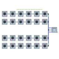 Alien Hydroponics AERO System- 24 Pot 4 Row 30L Remote Header Kit