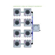 Alien Hydroponics AERO System- 8 Pot 4 Row 15L Compact Header Kit