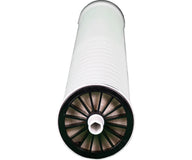 White, ribbed cylinder with a black, finned end cap and white hexagonal opening.